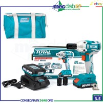 Avvitatore Pneumatico Con 2 Batterie 20V Battente 300Nm Total TIWLI2001