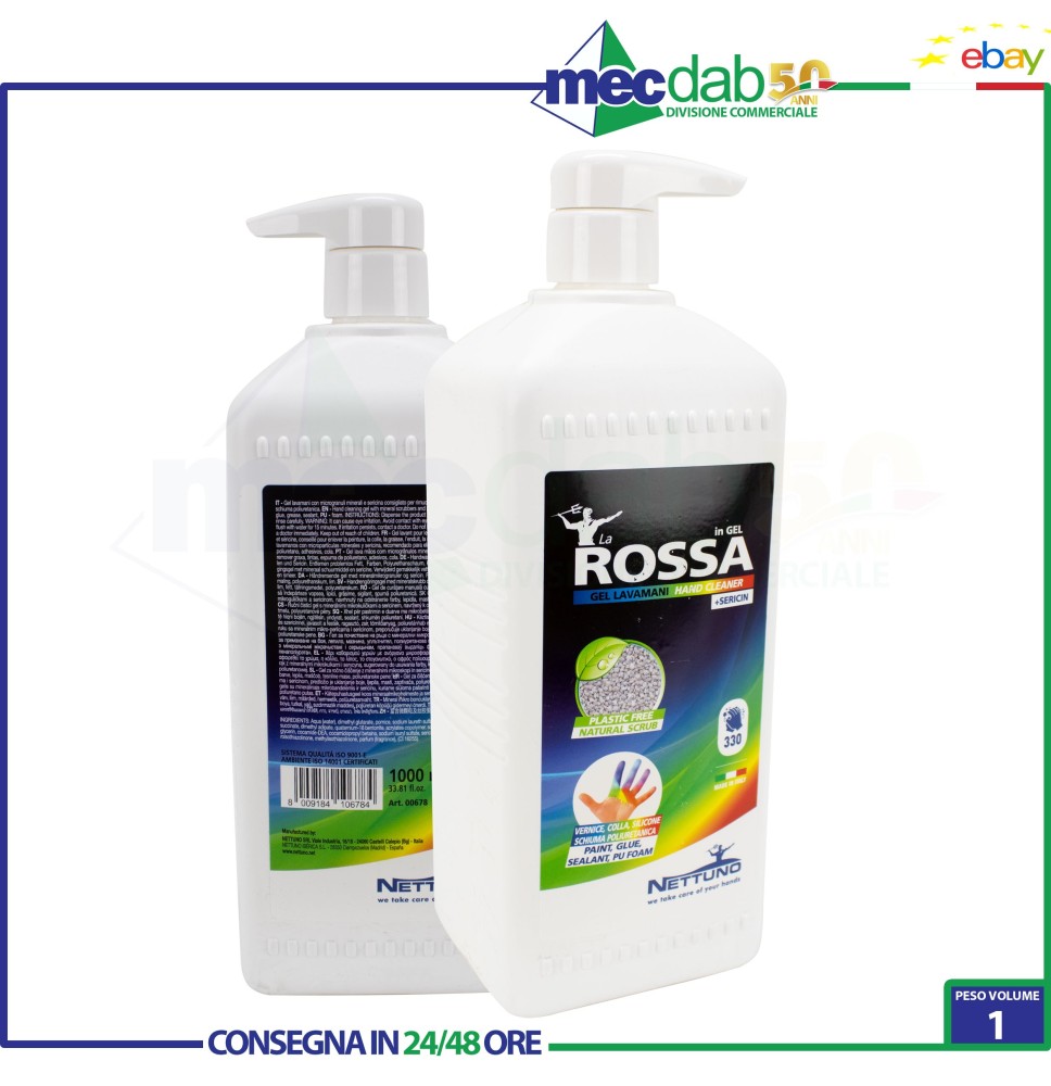 Gel Lavamani Per Vernici Colle E Silici La Rossa 1LT Nettuno|8,99 €