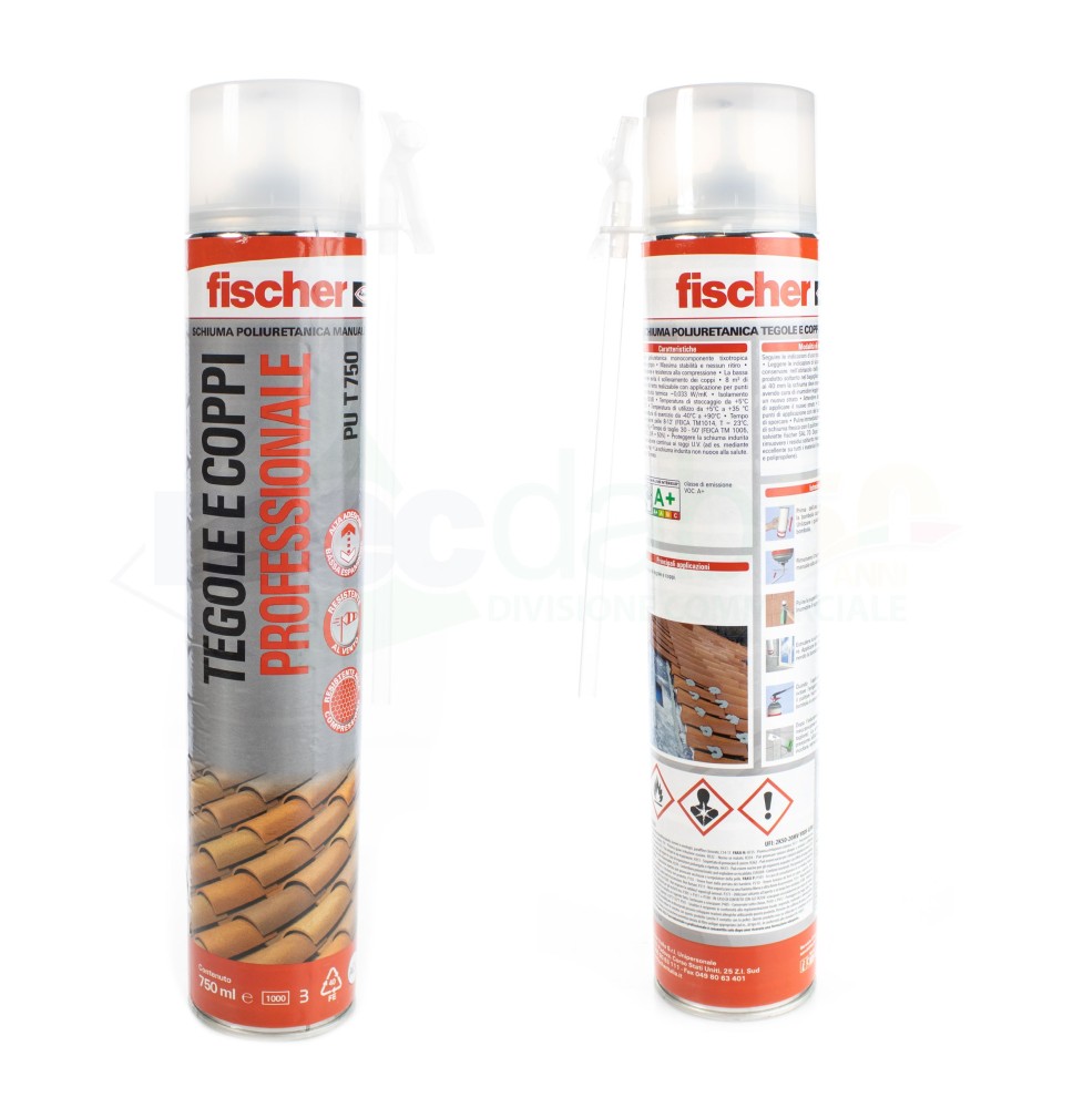 Schiuma Poliuretanica Per Tegole e Coppi Con Cannuccia 750 ML FISCHER|8,60 €