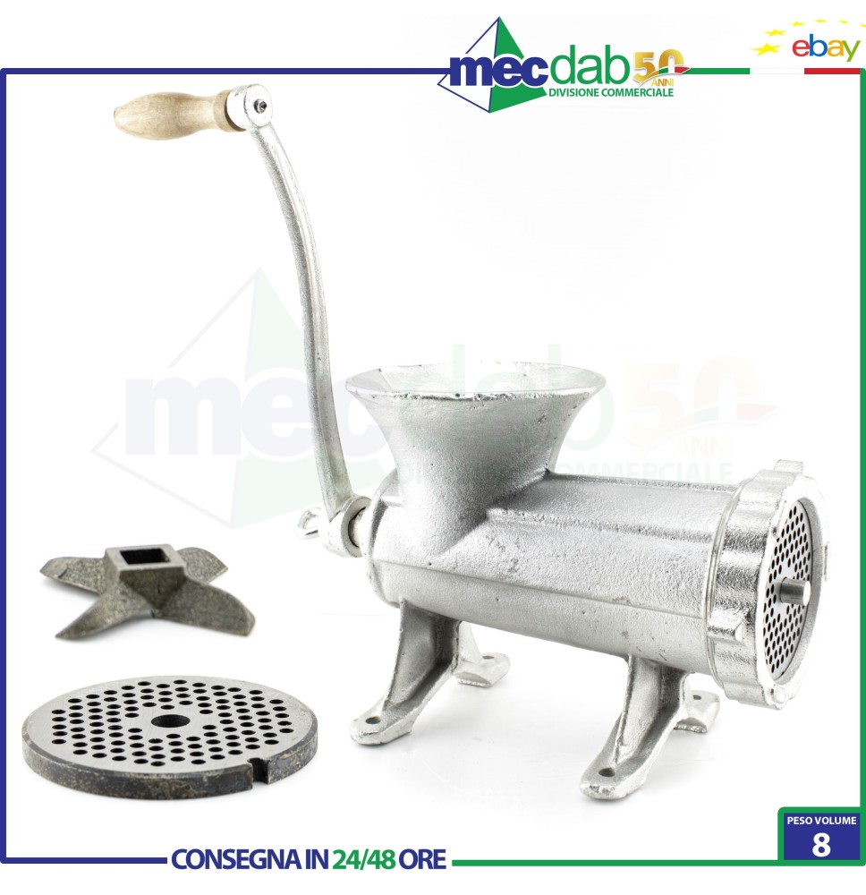 Tritacarne Manuale a Manovella N°32 Con Morsetto Macinacarne in Ghisa Reber 8684N|81,00 €
