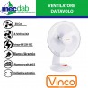Ventilatore da Tavolo 40 W Diametro 30 Cm   Vinco YF30D
