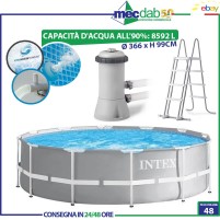 Piscina Fuoriterra Rotonda Ø 366 x h99 Cm Con Pompa Filtro Intex 26716NP