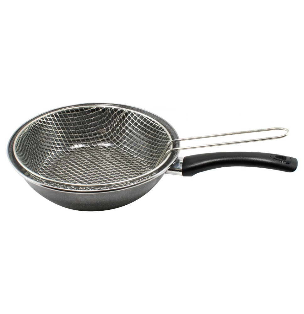 Friggitrice a Gas In Acciaio Antiaderente Vetrificato Padella Con Cestello Vitrinor|22,00 €