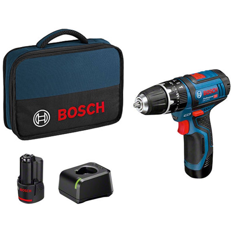 Trapano Avvitatore a Batteria Professionale 1.300 giri/min Bosch GSB 12V-15 Set|194,00 €