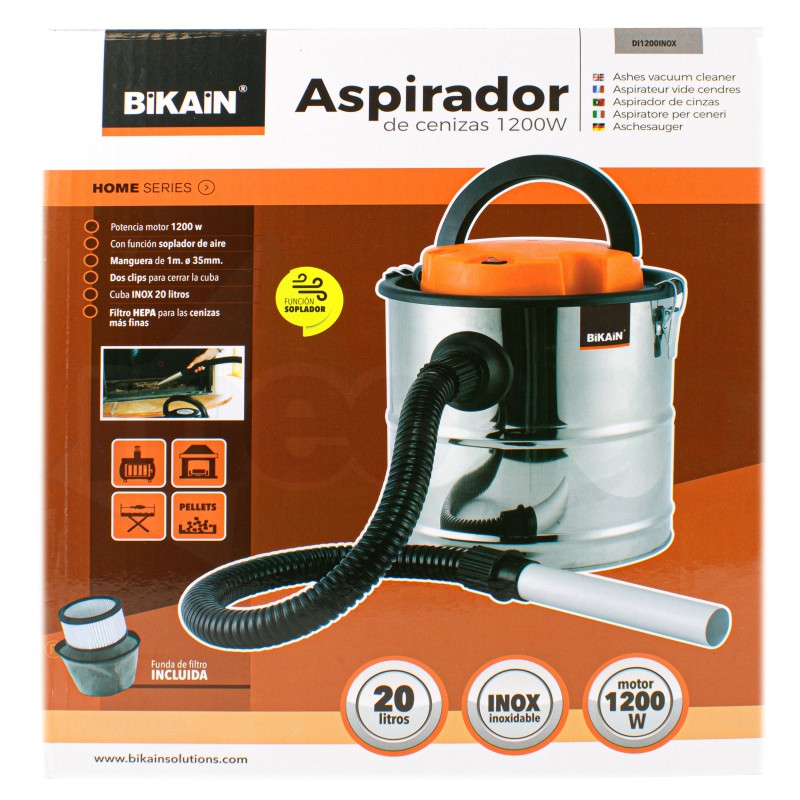 Bidone Aspirapolvere/Aspiracenere 1200W 20L In Acciaio Inox Bikain|53,36 €