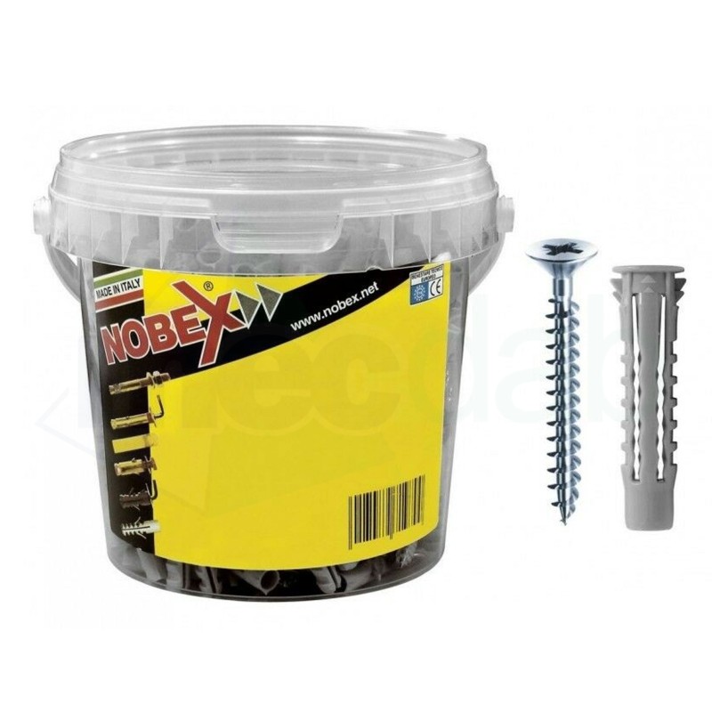 Tasselli In Nylon 6x30mm Con Vite 4,5x48mm Secchiello 300 Pezzi Nobex|13,00 €