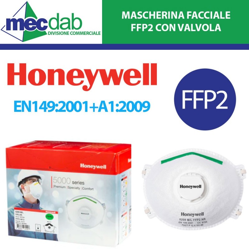 Mascherina Facciale FFP2 Con Valvola Kit da 20 Pezzi | Mec.Dab SRL | Generica - Senza Marca