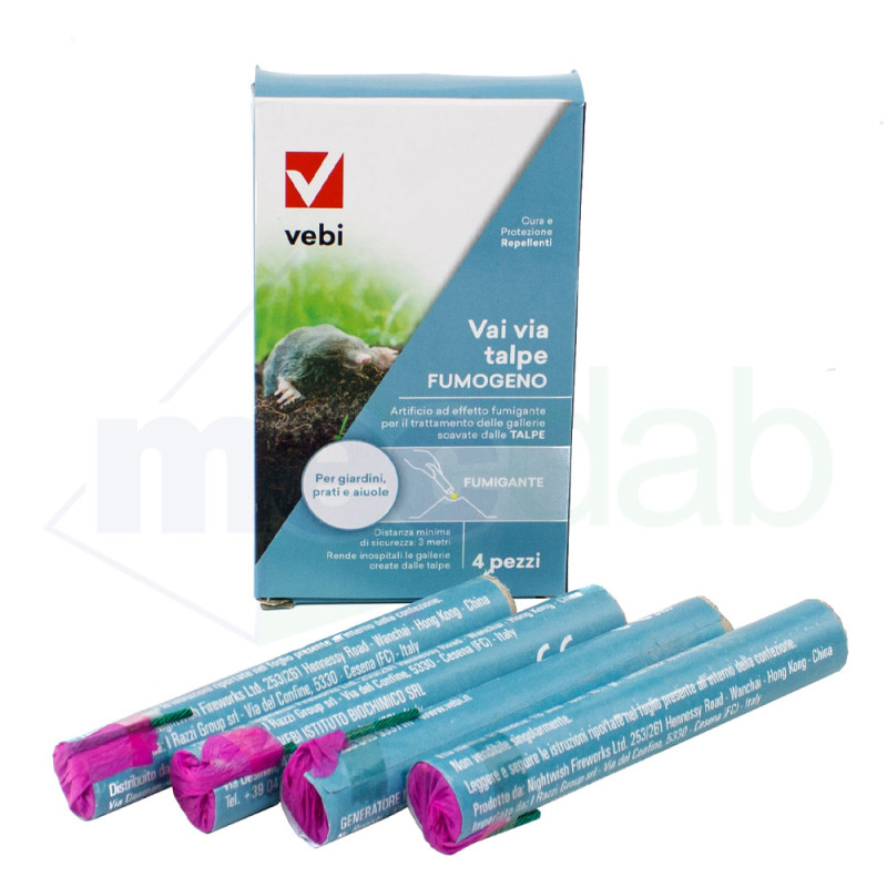 Fumogeno Per Talpe Repellente Talpicida Confezione 4 Pezzi Vebi Via Talpe|16,00 €