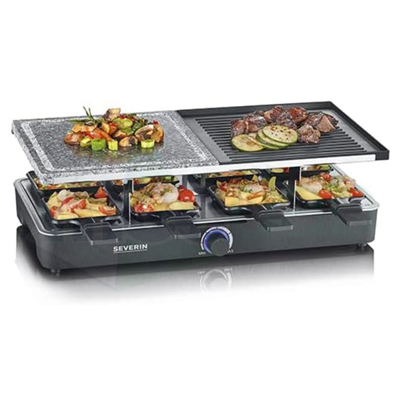 Piastra Antiaderente Per Raclette 8 Persone Con Piastra Combinata e Controllo Della Temperatura 1300W|64,99 €