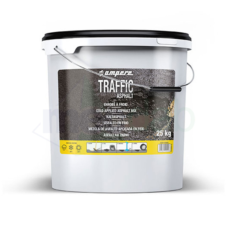 Asfalto a Freddo Pronto All'uso Nero Per Riparazione Manto Stradale 25 Kg|55,30 €