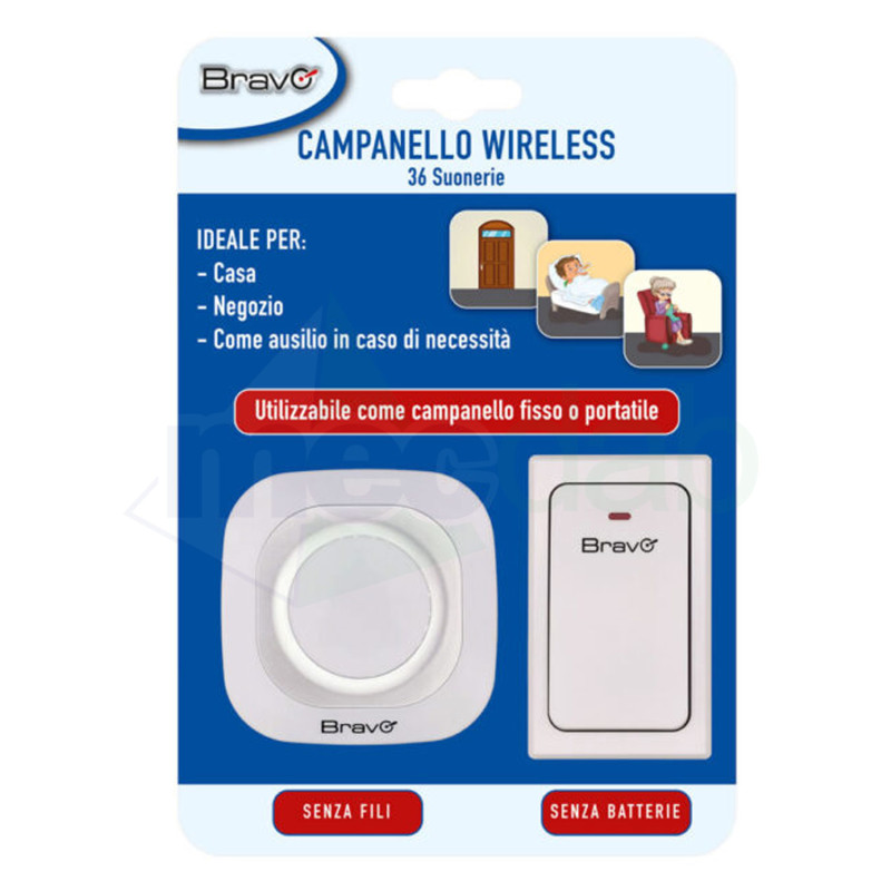 Campanello Wireless e Fisso Per Casa e Negozio - Bravo|24,80 €