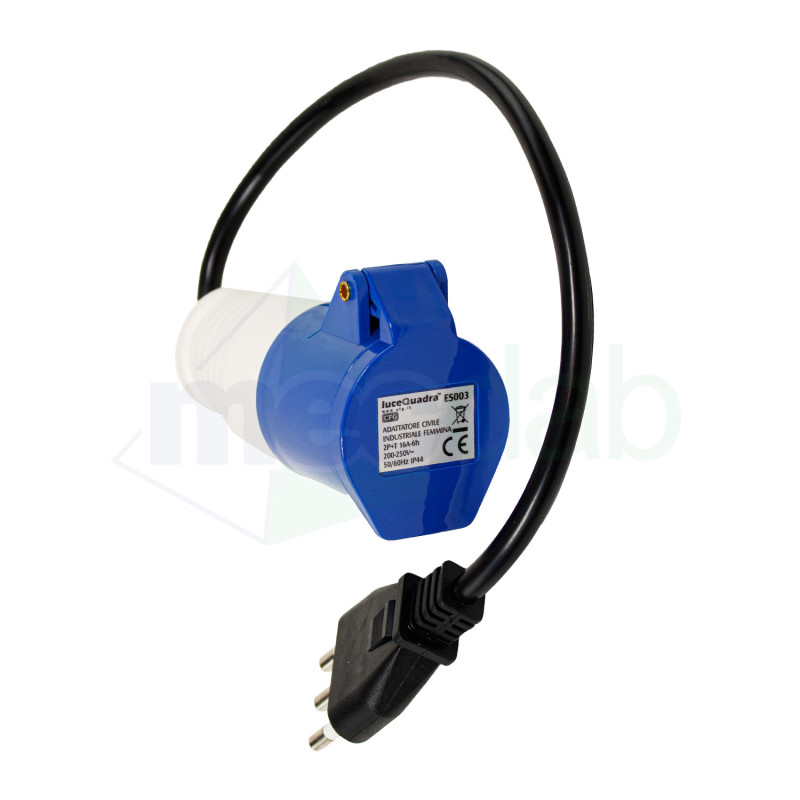 Adattatore Spina Civile 16A a Presa CEE Industriale Femmina 2P+T 16A 250V|€12.80 Adattatore Spina Civile 16A a Presa CEE Industriale Femmina 2P+T 16A 250V|€12.80