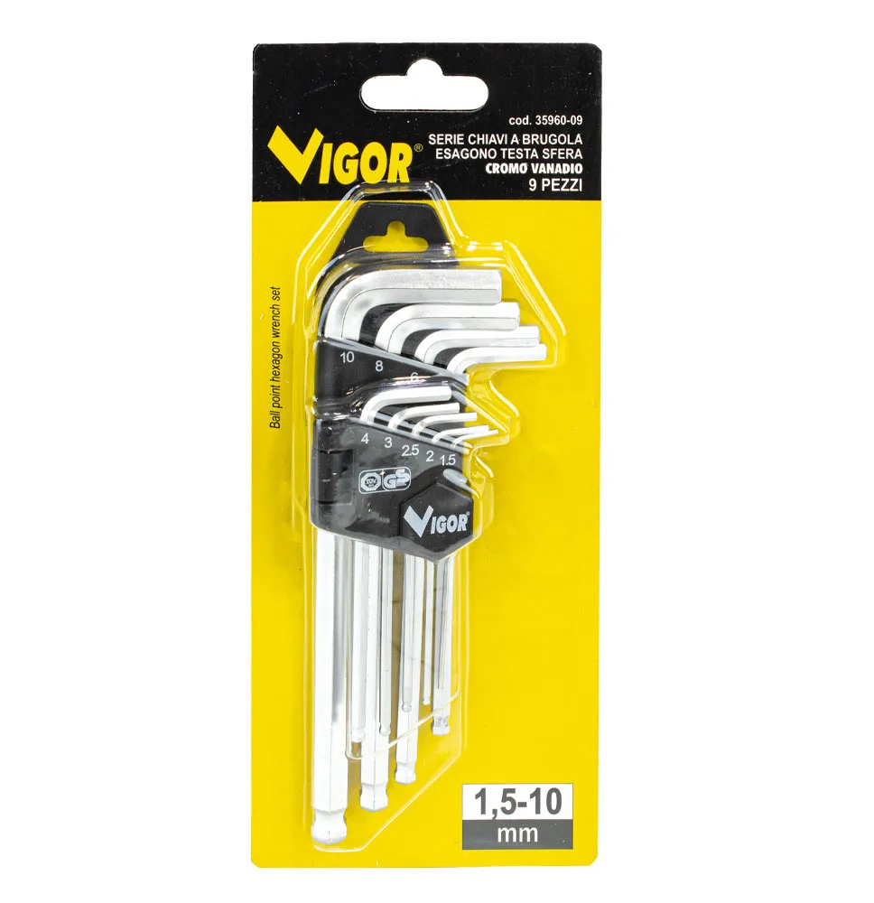 Chiavi a Brugola Esagonale Con Testa a Sfera 1,5-10mm 9PZ|7,90 €