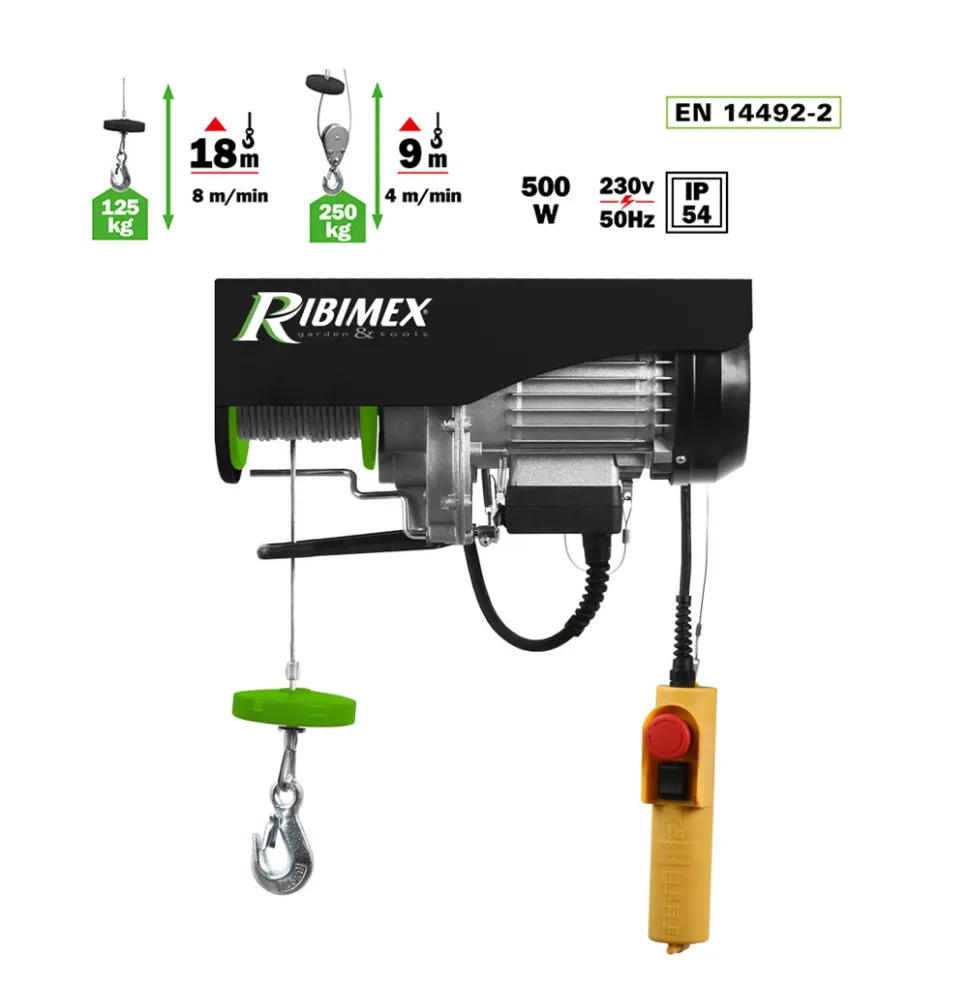 Paranco Elettrico Monofase 125/250 Kg 18MT 500W|124,00 €