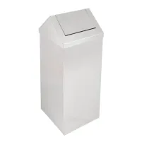 Pattumiera In Acciaio Inox Con Coperchio Basculante 90L