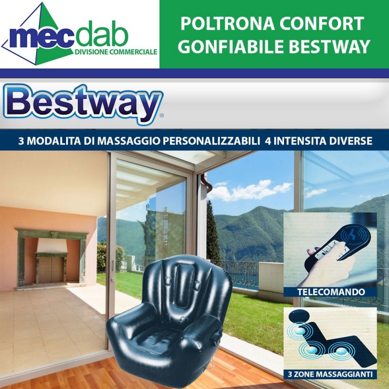 Poltrona Gonfiabile Confort Tre zone di Massaggianti 114X99X112 Cm Bestway | Mec.Dab SRL | Bestway