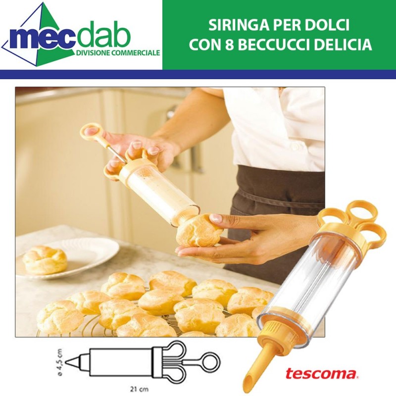 Siringa per Dolci Tescoma con 8 Beccucci in Plastica | Mec.Dab SRL | Generica - Senza MarcaHotel, Restaurant & Café |8595028427844