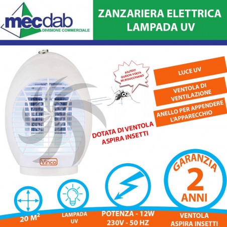 Zanzariera Aspira Insetti Appendibile Con Ventola 230V 12W Insetticida Elettrico | Mec.Dab SRL | Vinco