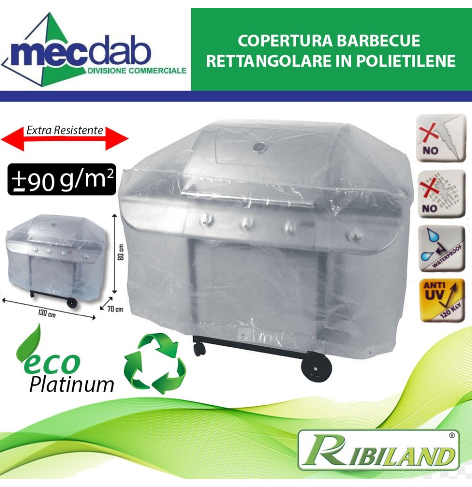 Telo Copertura Barbecue Rettangolare in Polietilene - 130 x 70 x 80 cm Ribimex|15,30 € Telo Copertura Barbecue Rettangolare in Polietilene - 130 x 70 x 80 cm Ribimex|15,30 €