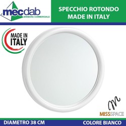 Specchio Made in Italy Rotondo Ø 38cm Bianco 7809-Dierre