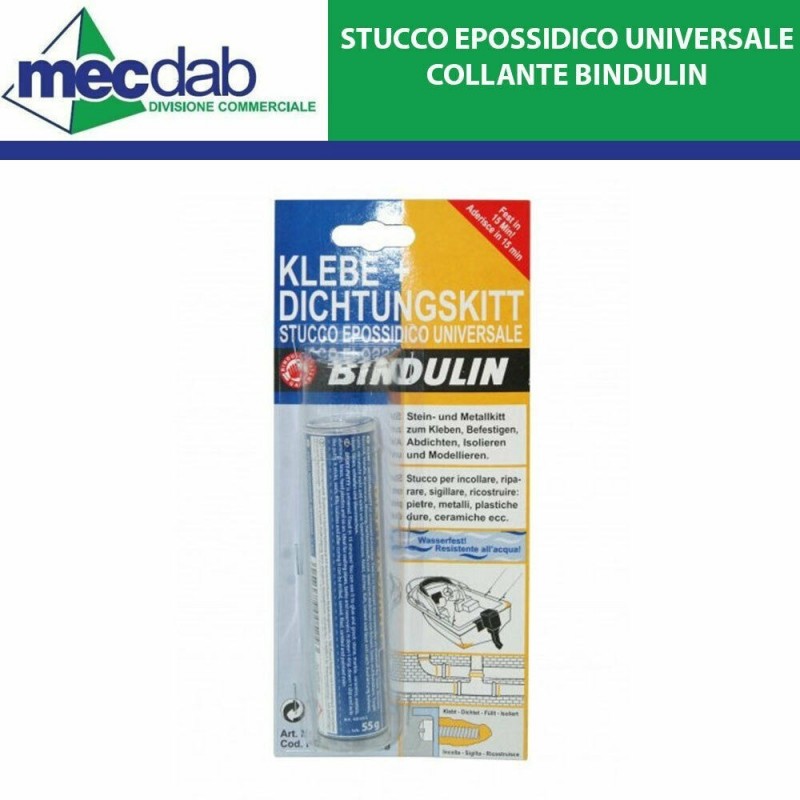 Stucco Universale Epossidico Bindulin 55Gr Colla Resistente fino a 200°C | Mec.Dab SRL | Bindulin