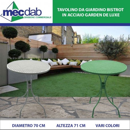 Tavolo da Giardino in Acciaio Ø 70 x H71 Cm Bistrot Vari Colori Garden De Luxe | Mec.Dab SRL | Generica - Senza Marca