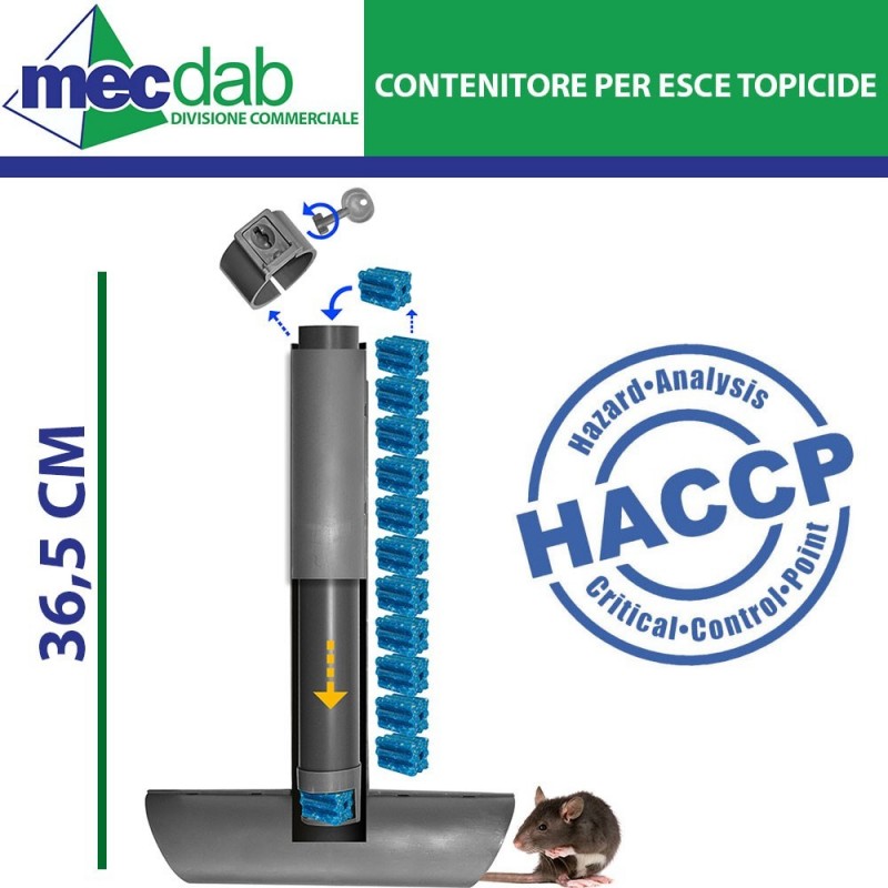 Contenitore per Esche Topicide Certificato H.A.C.C.P | Mec.Dab SRL | Generica - Senza Marca