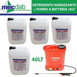 Detergente Igienizzante 40 LT Multisuperfici + Pompa a pressione a Batteria 12V 8A - 16LT | Mec.Dab SRL | Generica - Senza MarcaCasa, Arredamento & Bricolage |