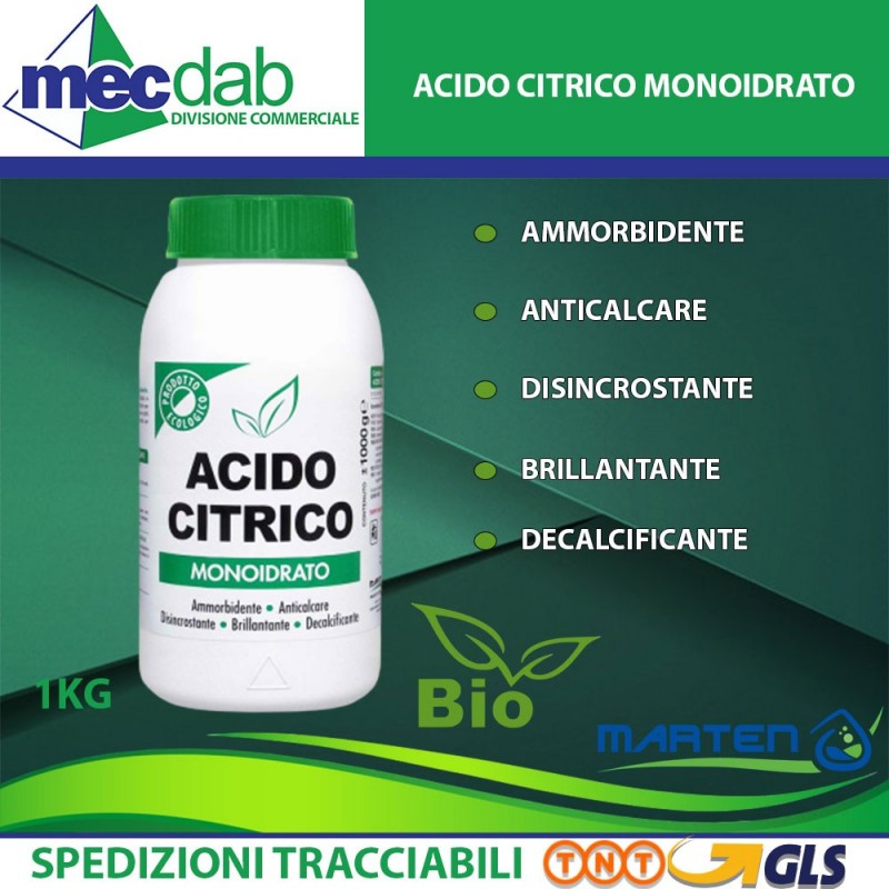 Acido Citrico Monoidrato Biologico Disincrostante Anticalcare Per Bagno e Cucina | Mec.Dab SRL | Marten
