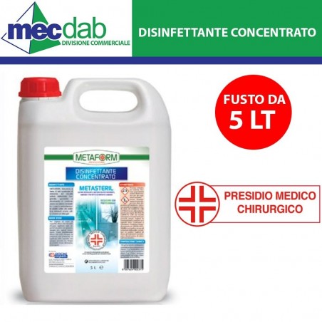 Disinfettante Concentrato 5LT Per utilizzo Sanitario Metaform | Mec.Dab SRL | Generica - Senza MarcaCasa, Arredamento & Bricolage |8007624000326