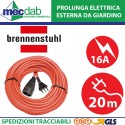 Prolunga Elettrica 20 Metri Con spina IT 16 A e presa DE 16 A. Brennestuhl 1167267 | Mec.Dab SRL | Brennenstuhl