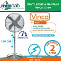 Ventilatore a Piantana Tonda 90 W Regolabile in H 150Cm Max Ø 50Cm Vinco 70719 | Mec.Dab SRL | Vinco