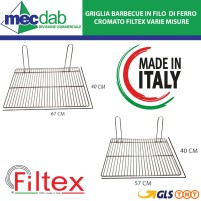 Griglia Barbecue Made in Italy in Filo di Ferro Cromato Filtex Varie Misure