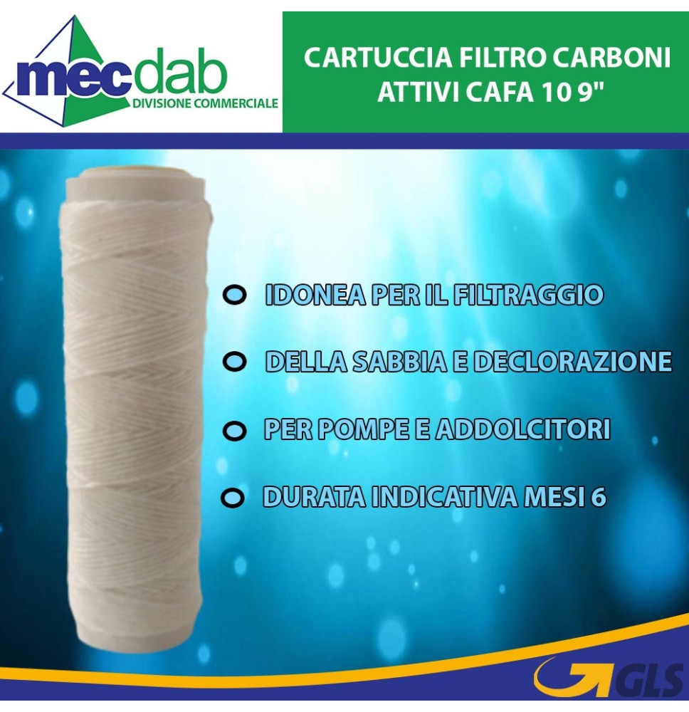 Cartuccia Filtro Carboni Attivi 9" Per Pompe e Autoclavi Cafa10|17,50 €