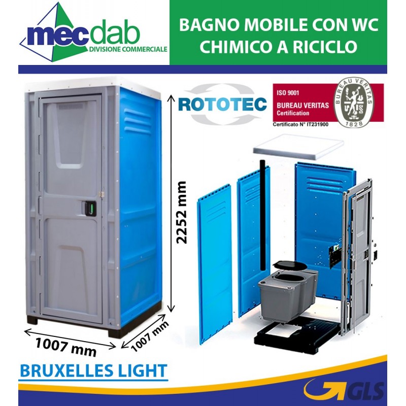 Bagno Mobile Con WC Chimico a Riciclo Bruxelles Light Rototec | Mec.Dab SRL | Generica - Senza Marca
