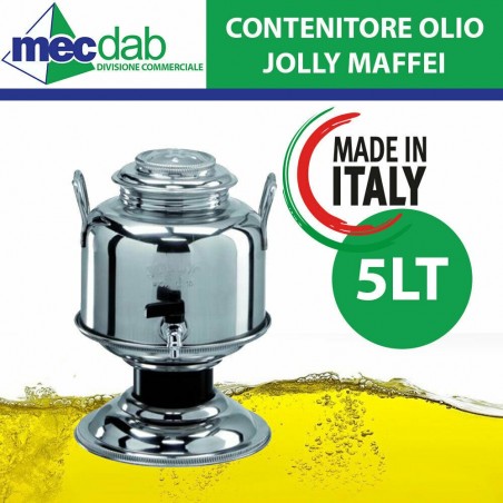Contenitore Olio con Rubinetto 5LT in Acciaio Inox Jolly Maffei Made in Italy