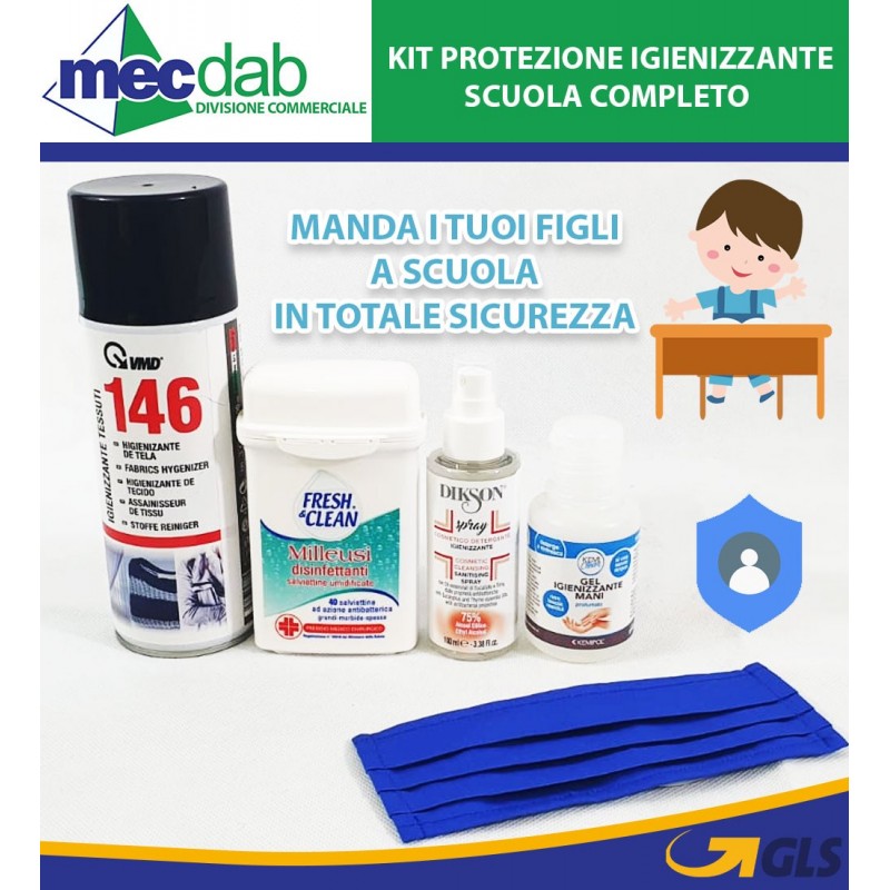 Kit Igienizzante Scuola Per Bambini Completo di Mascherina e Gel | Mec.Dab SRL | Generica - Senza Marca