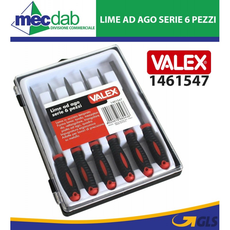 Serie Lime Ad Ago 6 Pezzi Con Manico Ergonomico Valex 1461547 | Mec.Dab SRL | Valex