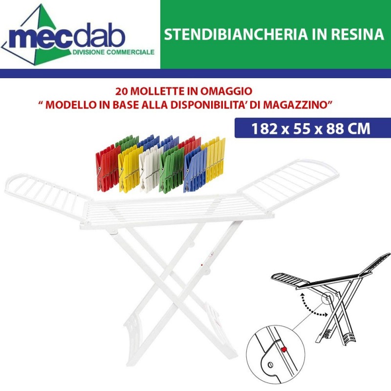 Stendibiancheria in Resina 100% Gimi Zaffiro in Omaggio 20 Mollette | Mec.Dab SRL | GimiCasa, Arredamento & Bricolage |