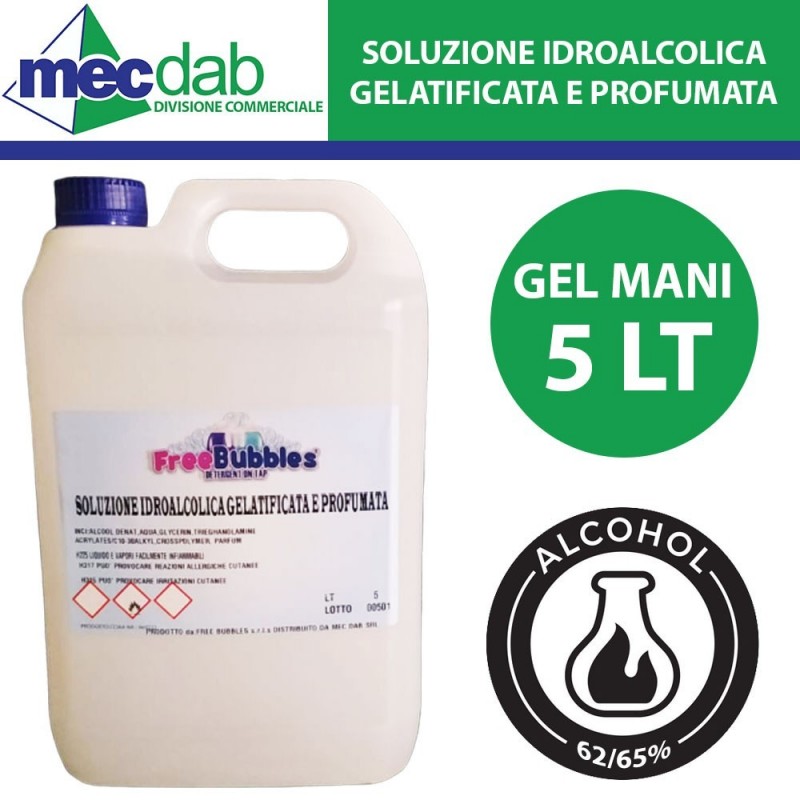 Gel Mani Tanica da 5 LT Detergente Igienizzante | Mec.Dab SRL | Generica - Senza Marca