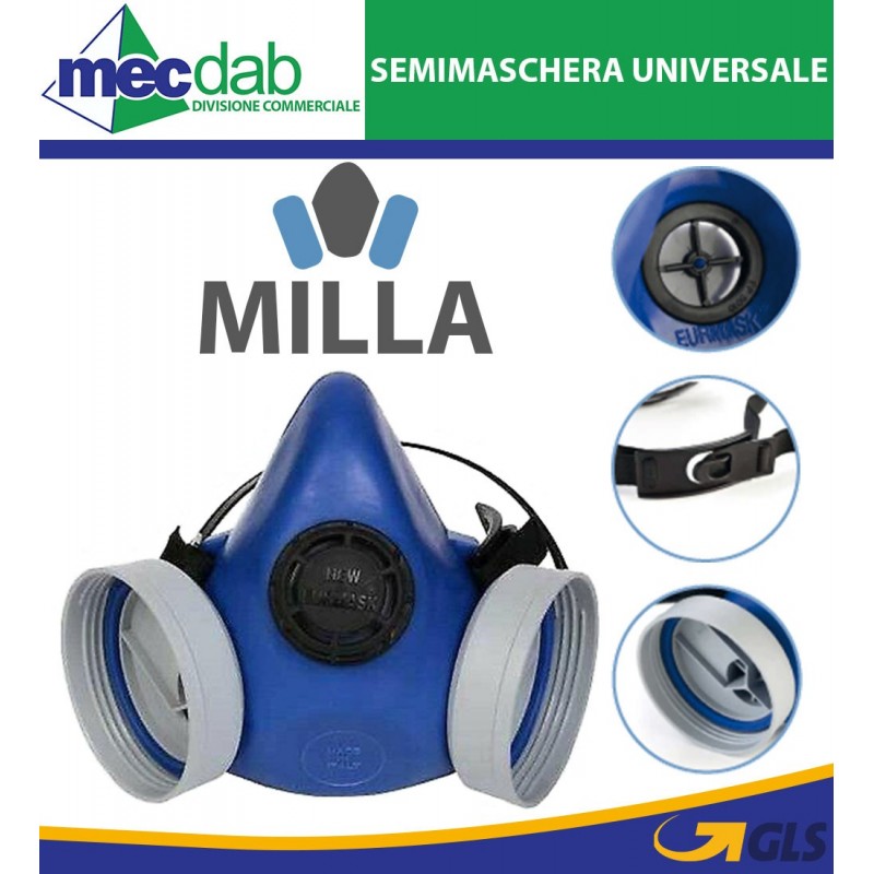 Semimaschera Universale Due Filtri Euromask Mila EN41640