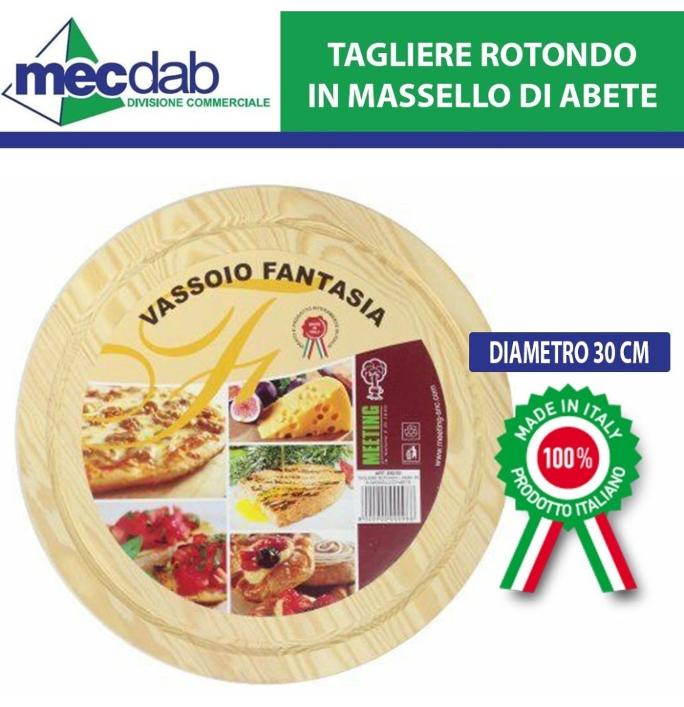 Vassoio Tondo in Massello di Abete Ø 30 Cm|5,20 €