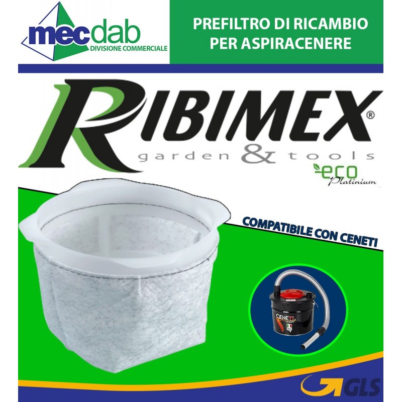 Prefiltro di Ricambio per Aspiracenere Compatibile con Ceneti PRCEN009/F Ribimex