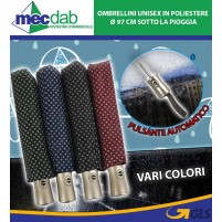 Ombrellini Unisex in Poliestere Ø 97 Cm con Pulsante Automatico Apri e Chiudi Vari Colori