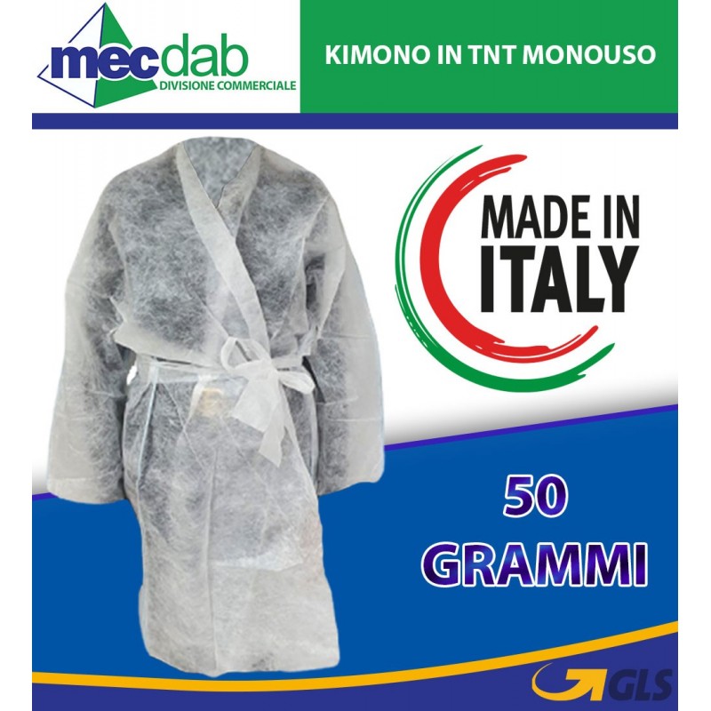 Kimono in TNT Monouso Made in Italy 50 Gr Taglia unica