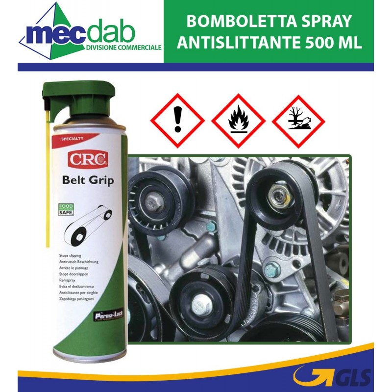 Spray Per Cinghie Trapezoidali Bomboletta 500 ML CRC Belt Grip Antislittante