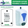 Dispenser Sapone Liquido Fissabile a Parete 900ml Tasselli in Omaggio|Generica - Senza Marca
