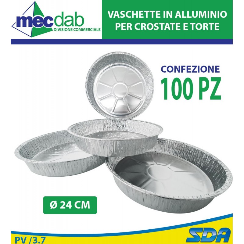 Vaschette Vassoi Alluminio Tonde Alupack Per Tortiere Confezione 100 Pezzi