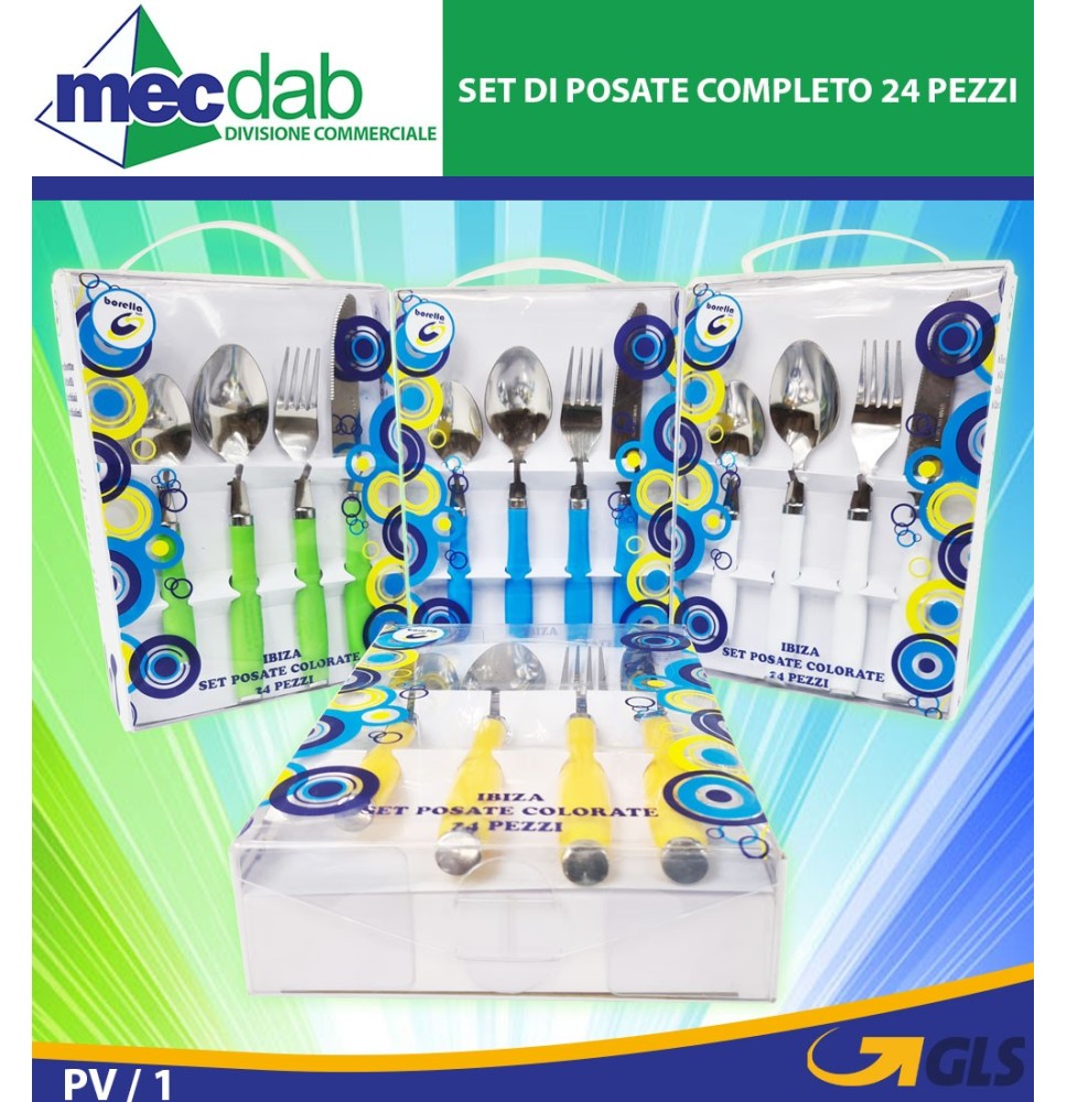 Set Completo Di Posate In Acciaio Con Manico In Plastica 24 Pezzi|6,00 €