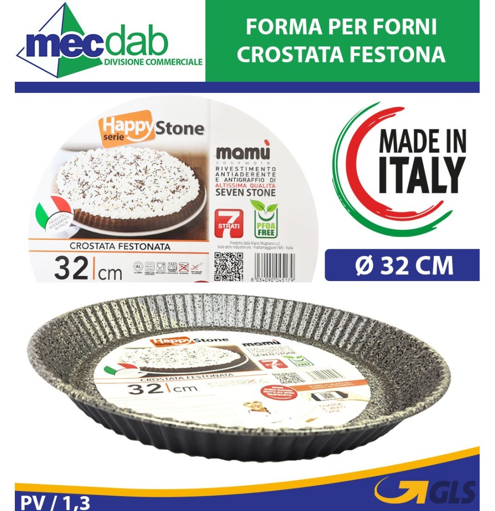 Stampo Crostata Festoni Forma In Alluminio Antiaderente Happy Stone|6,60 €